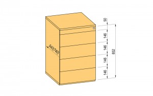 K-BBP konténer TipAer komp.540mm típ.9/vál. 9 (fémfiók,részl.kih.,fo.né.)