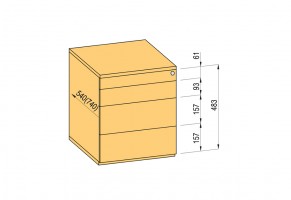 K-BBP konténer TipAer komp.540mm típ.1/vál. 9 (fémfiók,részl.kih.,fo.né.)