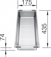 BLANCO 227689 Tartozék tál nemesacél Subline 435x175x74