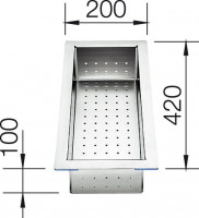 BLANCO 219649 Tartozék tál nemesacél 420x200 Zerox-hoz