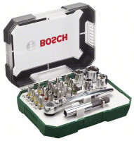 BOSCH 2607017322 26 darabos csavarhúzóhegyek és racsni készlet