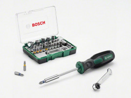 BOSCH 2607017331 27 darabos racsnis készlet + kézi csavarhúzó