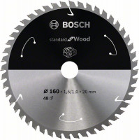 BOSCH 2608837678 Pilový kotouč Standard for Wood pro AKU pily 160×1,5×20mm, 48