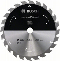 BOSCH 2608837681 Pilový kotouč Standard for Wood pro AKU p. 165×1,5×15,875mm, 24