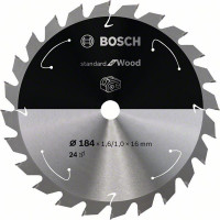 BOSCH 2608837700 Pilový kotouč Standard for Wood pro AKU pily 184×1,6×16mm, 24