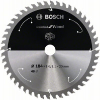 BOSCH 2608837703 Pilový kotouč Standard for Wood pro AKU pily 184×1,6×20mm, 48