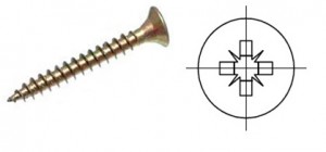 StrongFix Pozdorja csavar  4x55 süllyesztett fej cink sárga PZ2