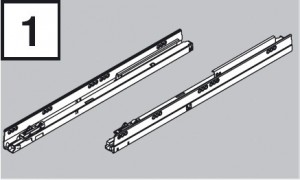 BLUM 576.4501B fióksín Tandembox 450mm 65kg J+B