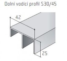 S-profil S30/45 alsó elox 3m