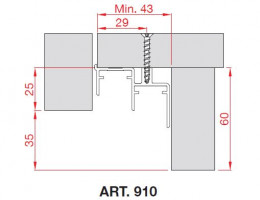 TERNO alsó profil 910/N 3m elox