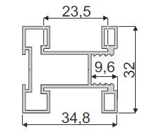 IC-fogantyú profil Rome 10mm alu EU pezsgő 5,3m