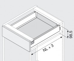 K-BLUM set Antaro M 450 mm/30 kg, Blumotion/TOB, fehér SW, csavar