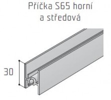 S-S65 felső és középső profil 2,5m nemesacél