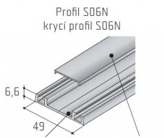 S-S06N takaró profil alu 2,5m nemesacél