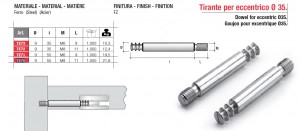 Rúd TE72 excenterhez EC35 M8x35mm cinkezett