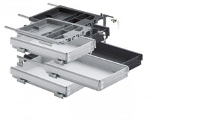 HETTICH 9111132 konténer szett részleges kih.sínnel P2O 392x730 mm alumínium